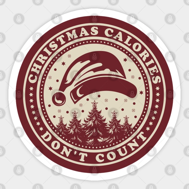 Calories Dont Count Funny Christmas Sticker by JaussZ